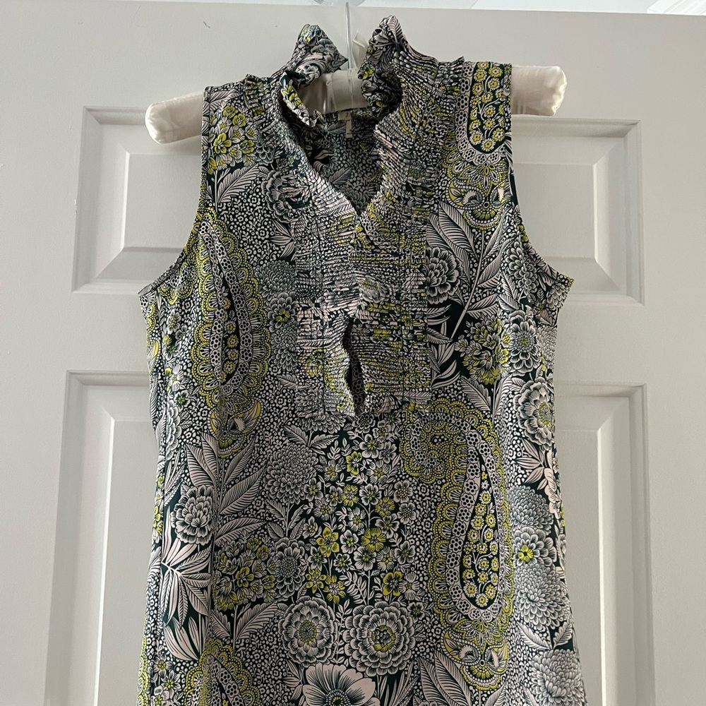 J. Crew floral ruffled tank. Like new condition 00.